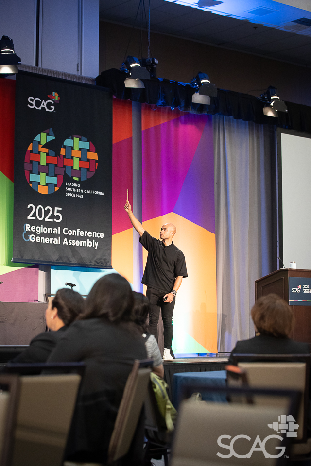 Keynote Speaker Tucker Bryant on stage.